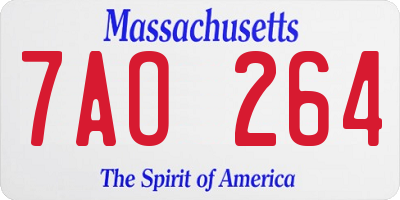 MA license plate 7AO264