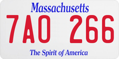 MA license plate 7AO266