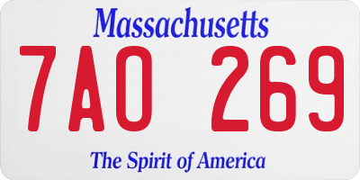 MA license plate 7AO269