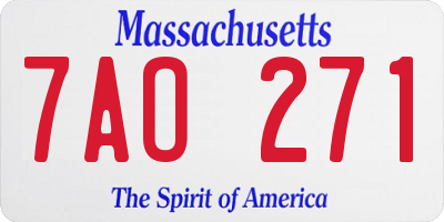 MA license plate 7AO271