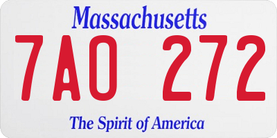 MA license plate 7AO272