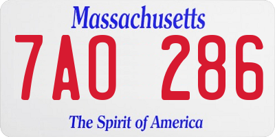 MA license plate 7AO286