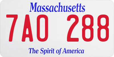 MA license plate 7AO288