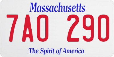 MA license plate 7AO290