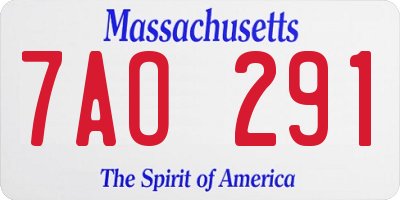 MA license plate 7AO291