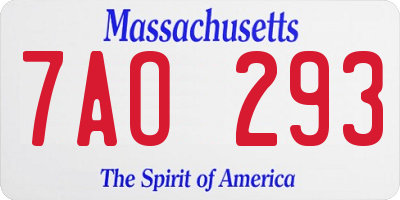 MA license plate 7AO293
