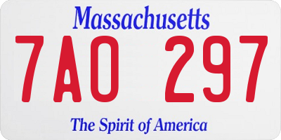 MA license plate 7AO297