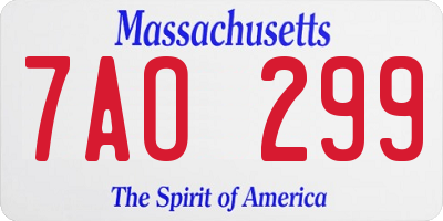 MA license plate 7AO299