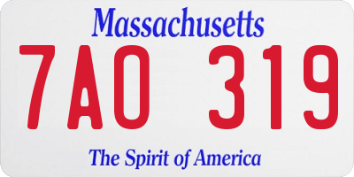 MA license plate 7AO319