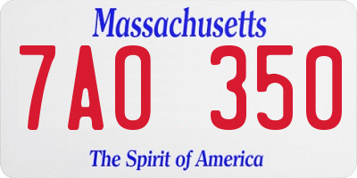 MA license plate 7AO350