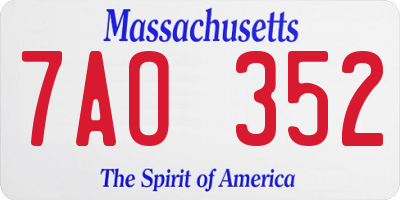 MA license plate 7AO352