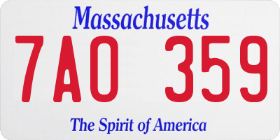MA license plate 7AO359