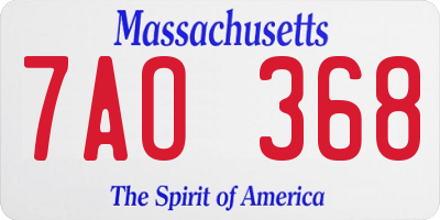 MA license plate 7AO368