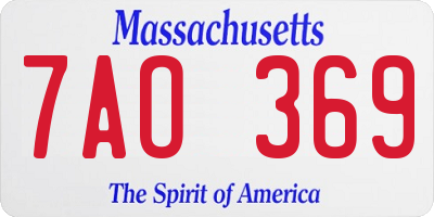 MA license plate 7AO369