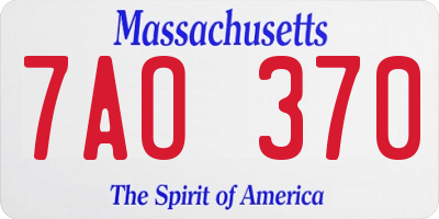 MA license plate 7AO370