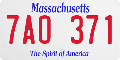 MA license plate 7AO371