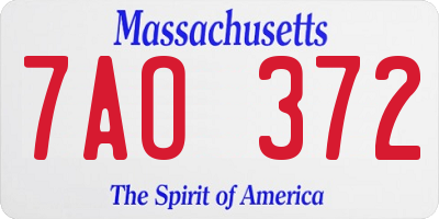 MA license plate 7AO372