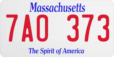 MA license plate 7AO373
