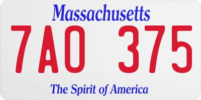 MA license plate 7AO375
