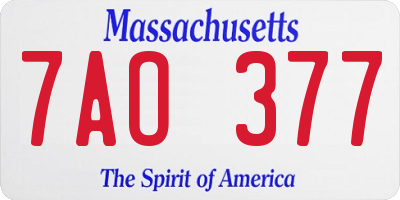 MA license plate 7AO377