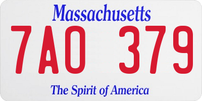 MA license plate 7AO379