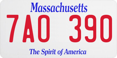 MA license plate 7AO390
