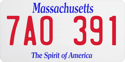 MA license plate 7AO391