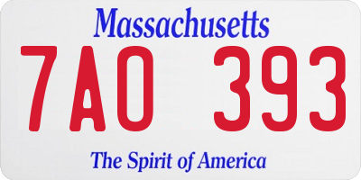 MA license plate 7AO393