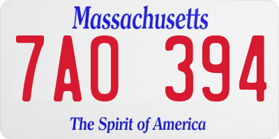 MA license plate 7AO394