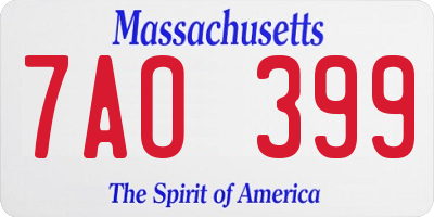 MA license plate 7AO399
