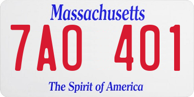 MA license plate 7AO401