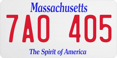 MA license plate 7AO405