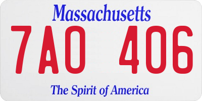 MA license plate 7AO406
