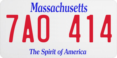 MA license plate 7AO414