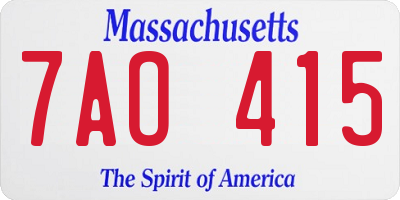 MA license plate 7AO415