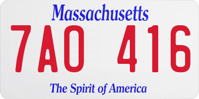 MA license plate 7AO416