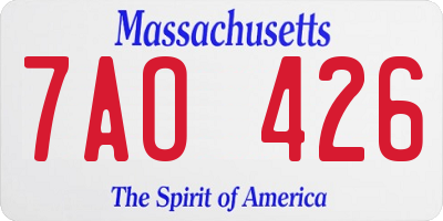 MA license plate 7AO426