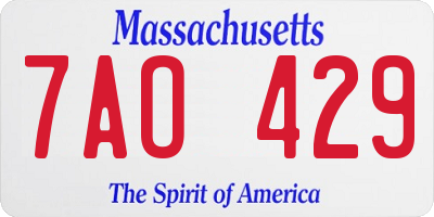 MA license plate 7AO429