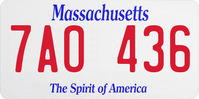MA license plate 7AO436