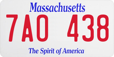 MA license plate 7AO438