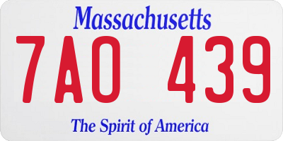 MA license plate 7AO439