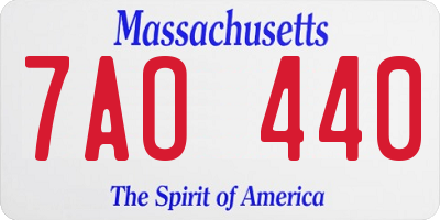 MA license plate 7AO440