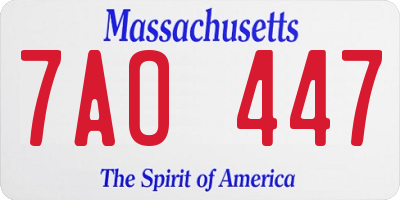 MA license plate 7AO447