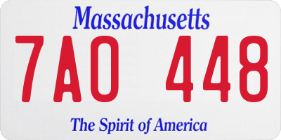MA license plate 7AO448