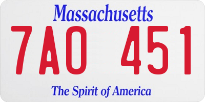 MA license plate 7AO451