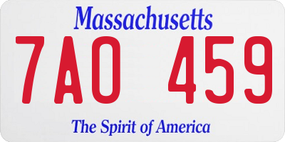MA license plate 7AO459