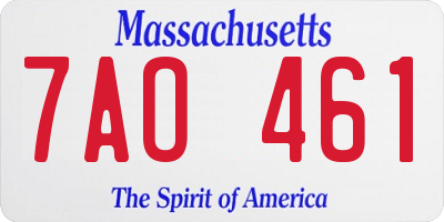 MA license plate 7AO461