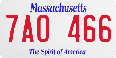 MA license plate 7AO466