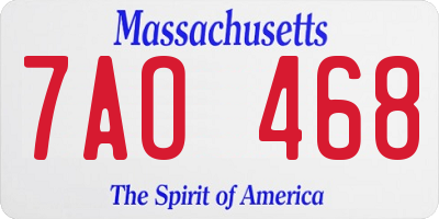 MA license plate 7AO468