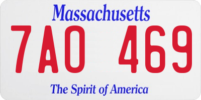 MA license plate 7AO469